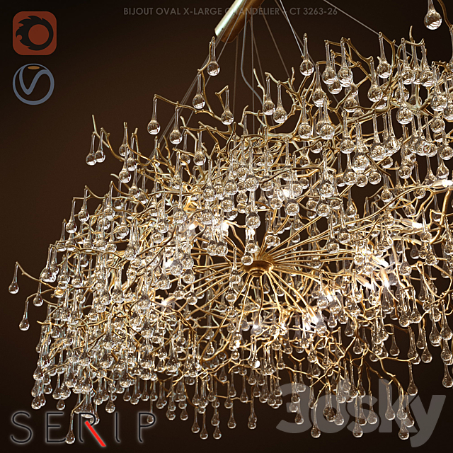 Chandelier SERIP BIJOUT OVAL X-LARGE CHANDELIER 3DSMax File - thumbnail 2