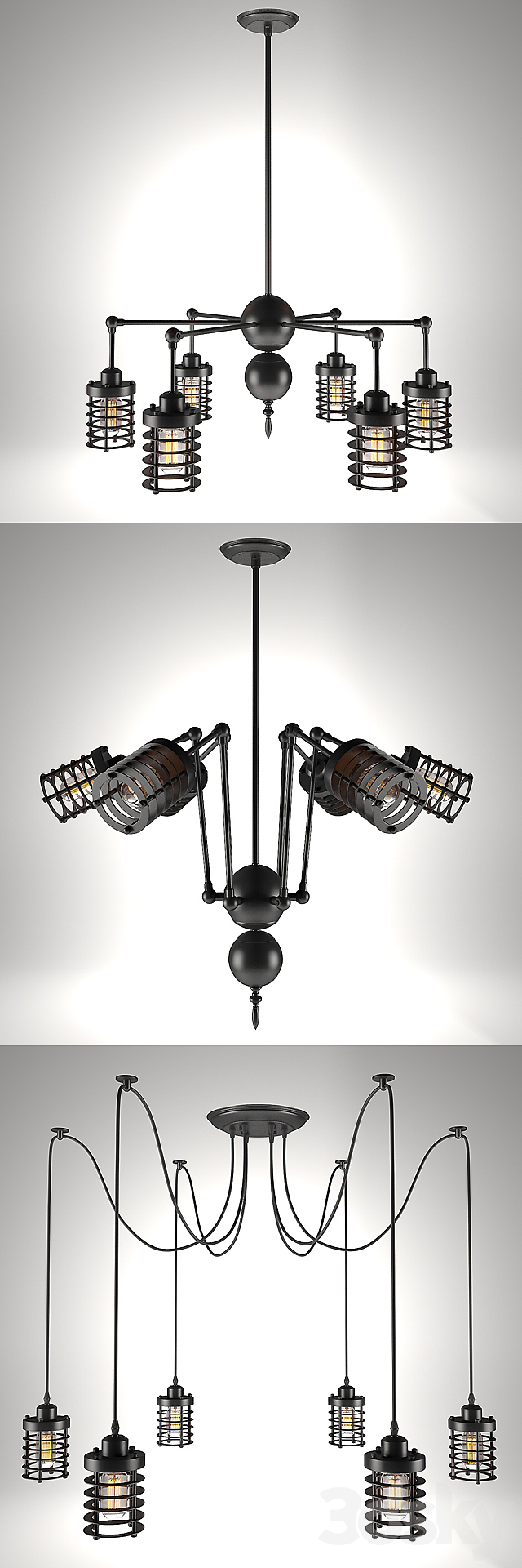 Chandelier “Spider”. Style loft. 3DSMax File - thumbnail 2