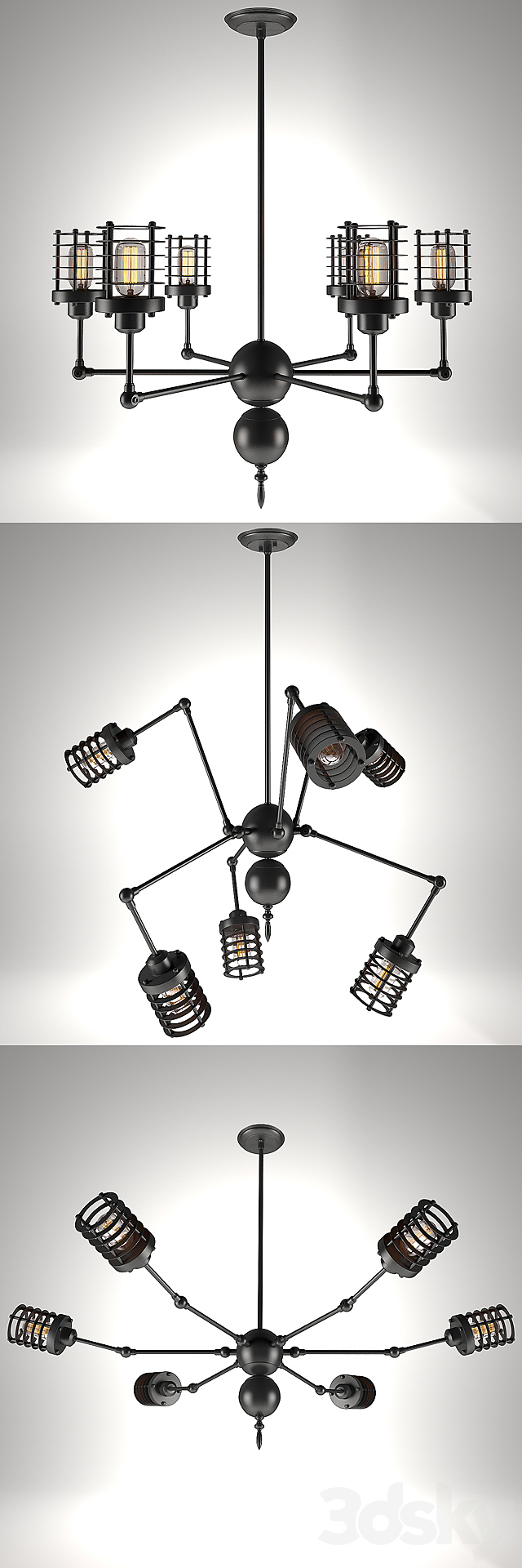 Chandelier “Spider”. Style loft. 3DSMax File - thumbnail 3