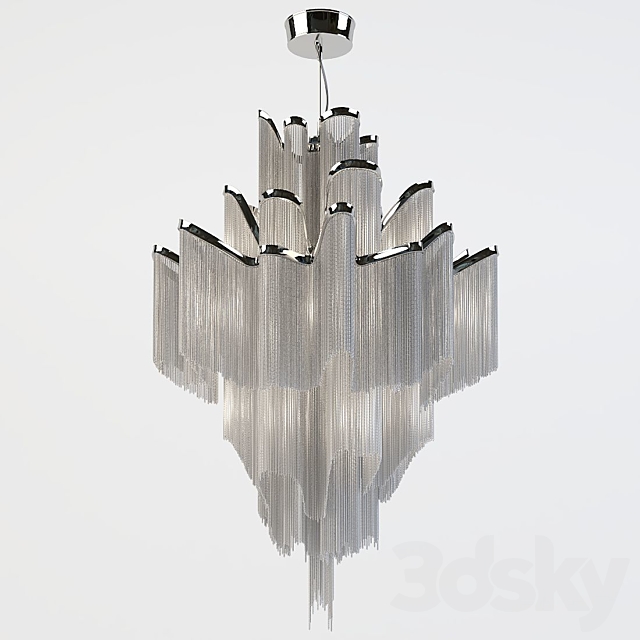 Chandelier Stream j51S factory Terzani 3DS Max Model - thumbnail 2