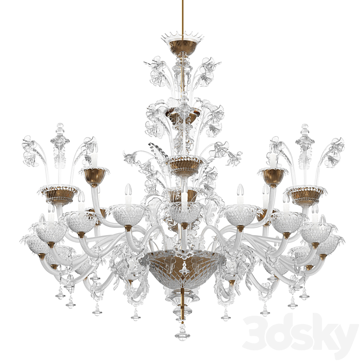 Chandelier Villa Luxury Murano 3DS Max Model - thumbnail 1