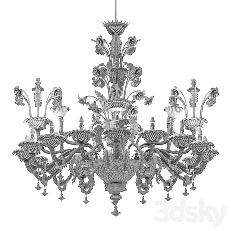 Chandelier Villa Luxury Murano 3DS Max Model - thumbnail 2