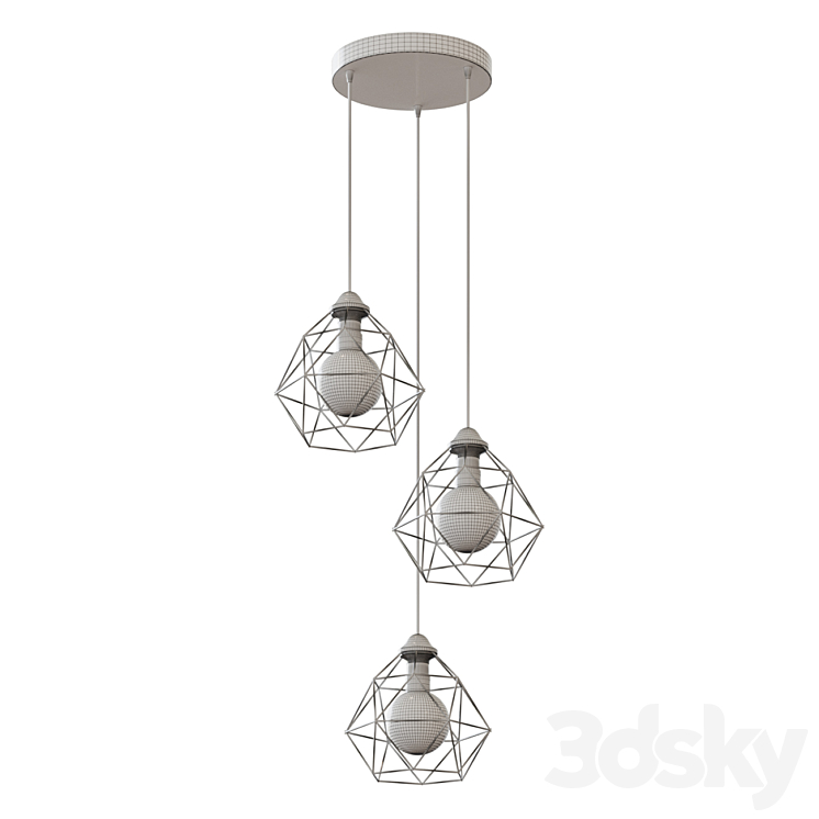 Chandelier VITALUCE Tara black trio 3xE27 max. 40W # 80397048 3DS Max Model - thumbnail 2