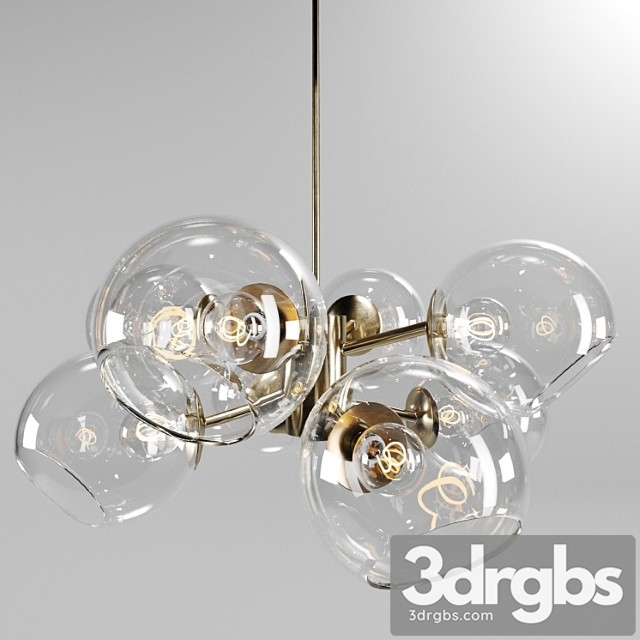 Chandelier west elm staggered glass chandelier – 9-light 3dsmax Download - thumbnail 1