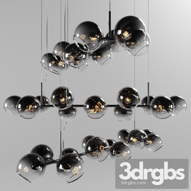 Chandelier West Elm Staggered Glass Chandelier Light 3dsmax Download - thumbnail 1