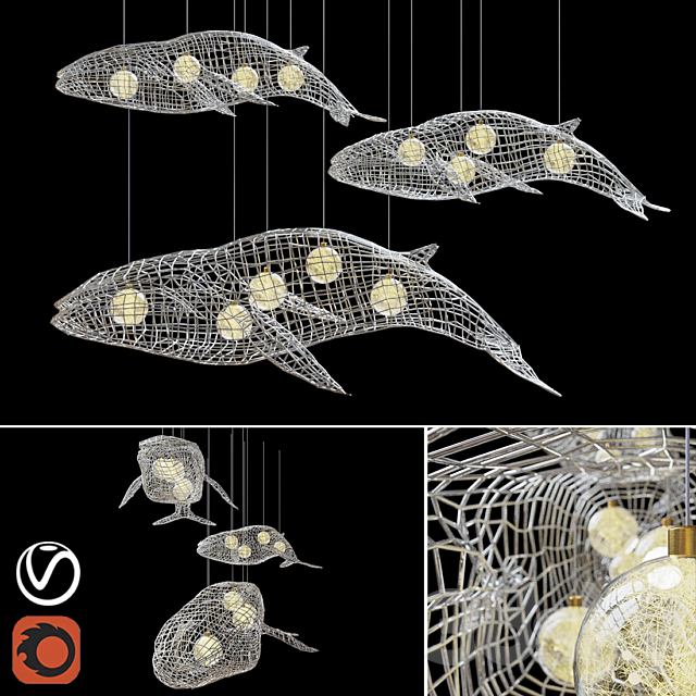 Chandelier “Whales” 3DSMax File - thumbnail 1