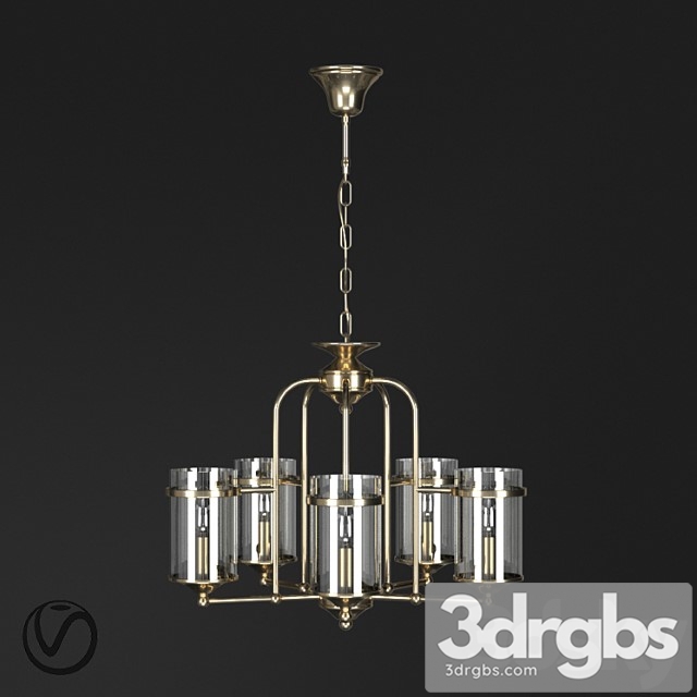 Chandelier With 5 Lamps By Terandpet 3dsmax Download - thumbnail 1