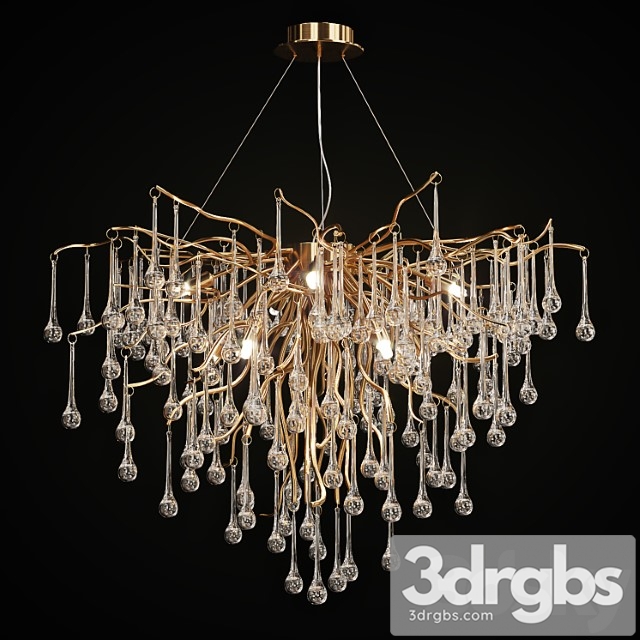 Chandelier with drop shaped pendants marian lampatron 3dsmax Download - thumbnail 1