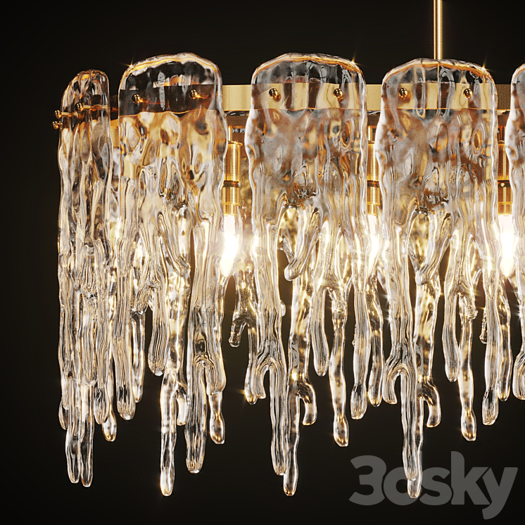 Chandelier with Ice Plates Spring Long M 3DS Max Model - thumbnail 2