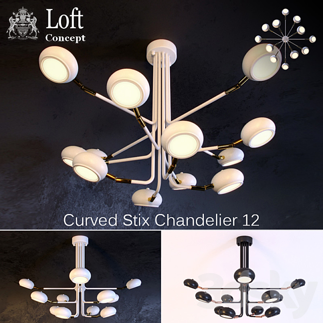 Chandeliers Curved Stix 3DSMax File - thumbnail 3