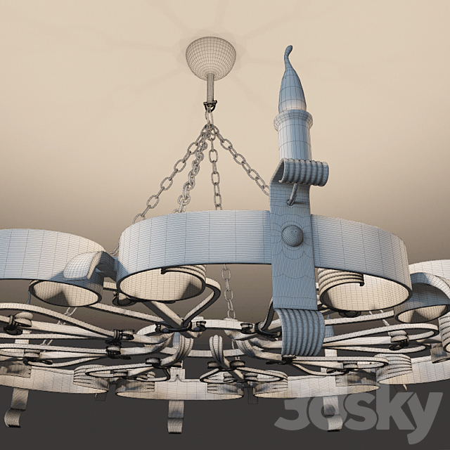 Chandeliers Forged 3DS Max Model - thumbnail 3