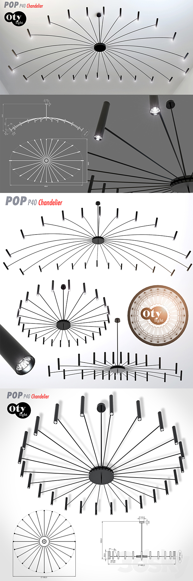 Chandeliers Oty light “POP 40 Chandelier” 3DSMax File - thumbnail 3