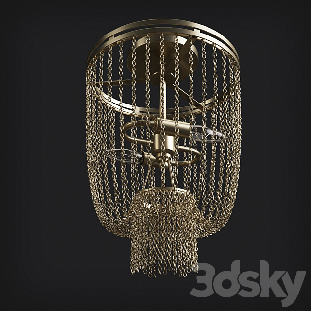 Chandeliers POTTERY BARN ATHERTON CHAINMAIL FLUSHMOUNT _ CHANDELIER 3DSMax File - thumbnail 2