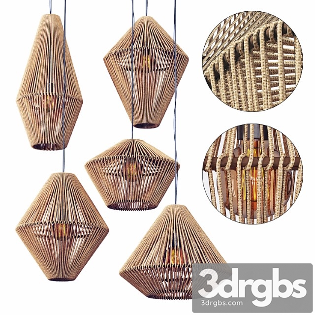 Chandeliers Rattan Cone - thumbnail 1