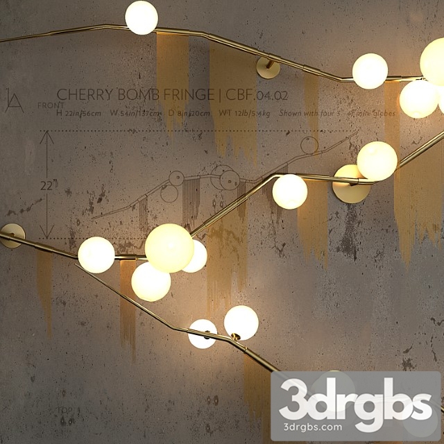 Cherry bomb fringe flush mount - thumbnail 1