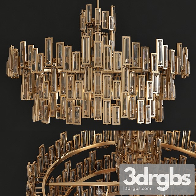 Chic gold chandelier modern metropolitan 3dsmax Download - thumbnail 1