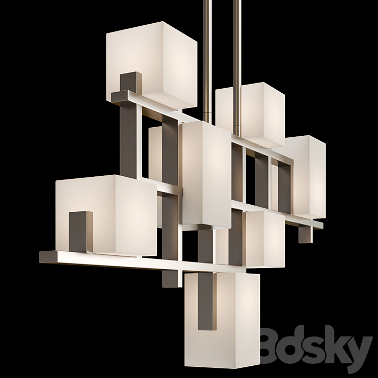 City Lights Linear Chandelier by Elstead 3DS Max Model - thumbnail 2