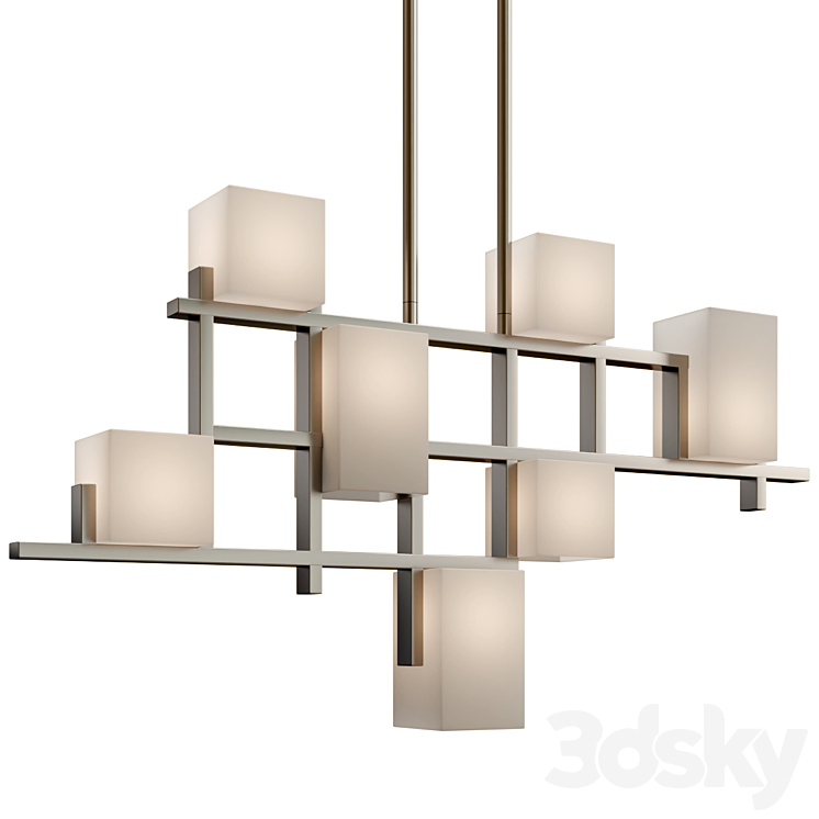 City Lights Linear Chandelier by Elstead 3DS Max Model - thumbnail 3