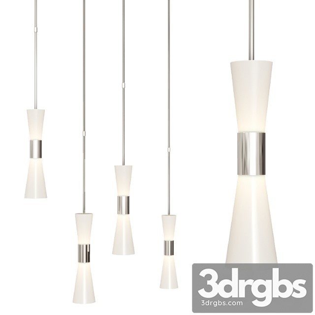 Clarkson medium narrow pendant by aerin nickel and milk glass 3dsmax Download - thumbnail 1