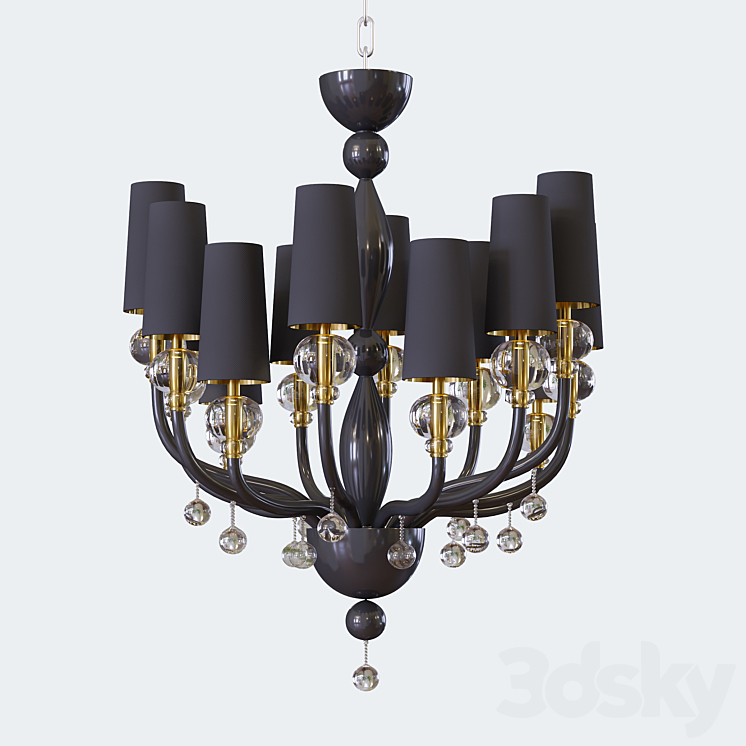 Classic chandelier 3DS Max Model - thumbnail 1