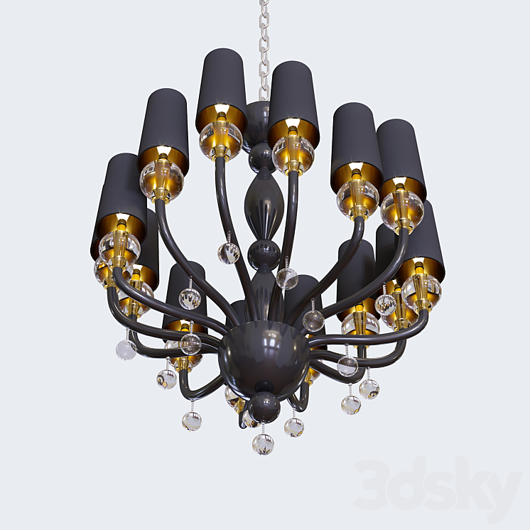 Classic chandelier 3DS Max Model - thumbnail 2