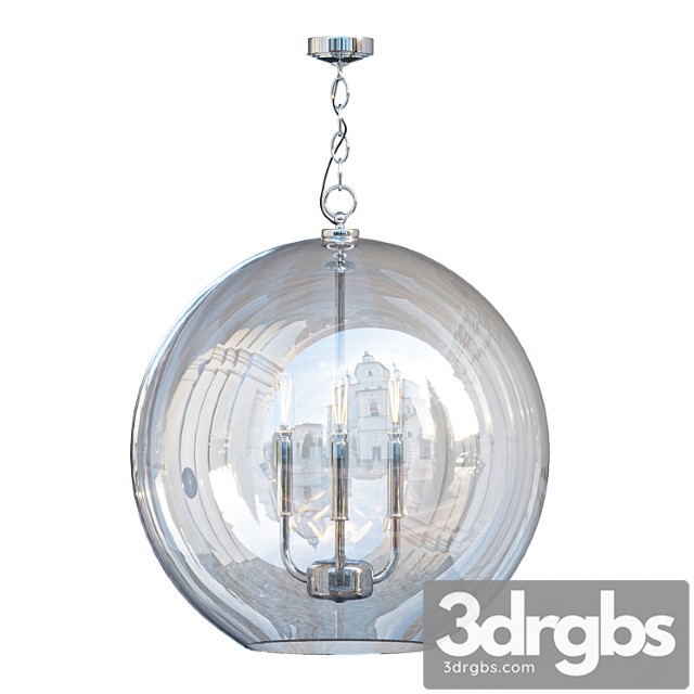 Clear glass sphere chandelier - thumbnail 1