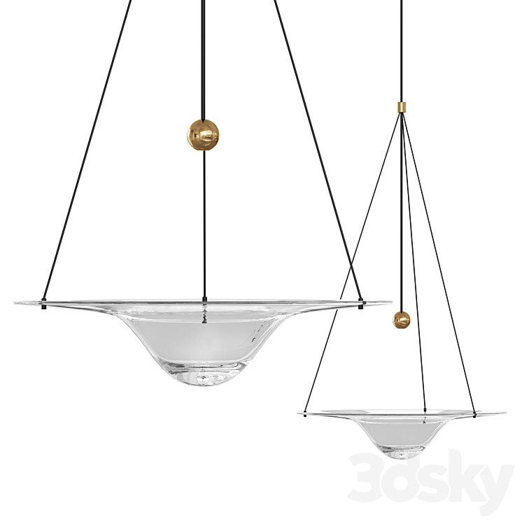 CLEPSYDRA Glass chandelier 3DS Max Model - thumbnail 1