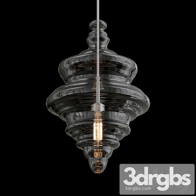 Closed glass spool pendant - thumbnail 1