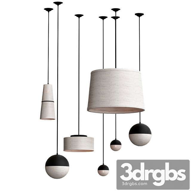 Cloth Pendant Lamps 1 3dsmax Download - thumbnail 1