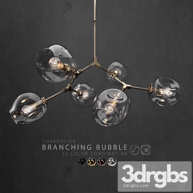 Collection branching bubble 6 lamps 3dsmax Download - thumbnail 1