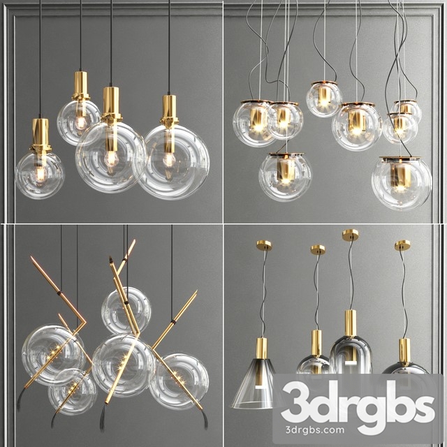 Collection Glass Bole Pendants 3dsmax Download - thumbnail 1