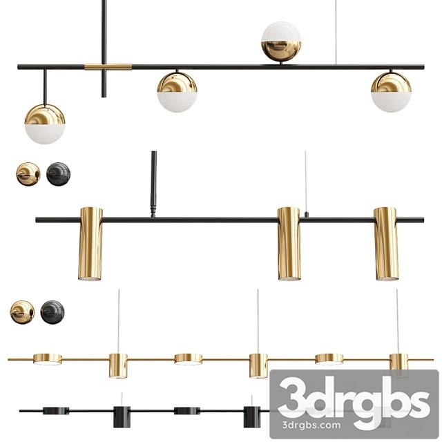 Collection Linear Chandelier 3dsmax Download - thumbnail 1