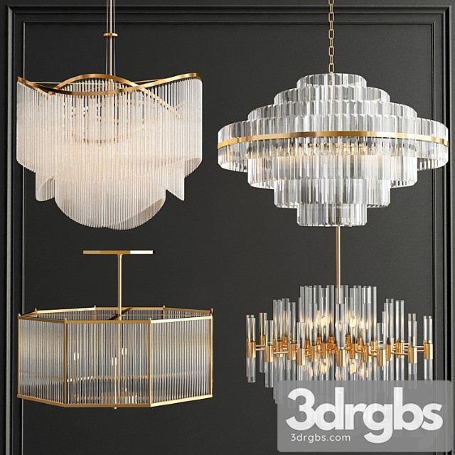 Collection of crystal chandelier 3dsmax Download - thumbnail 1