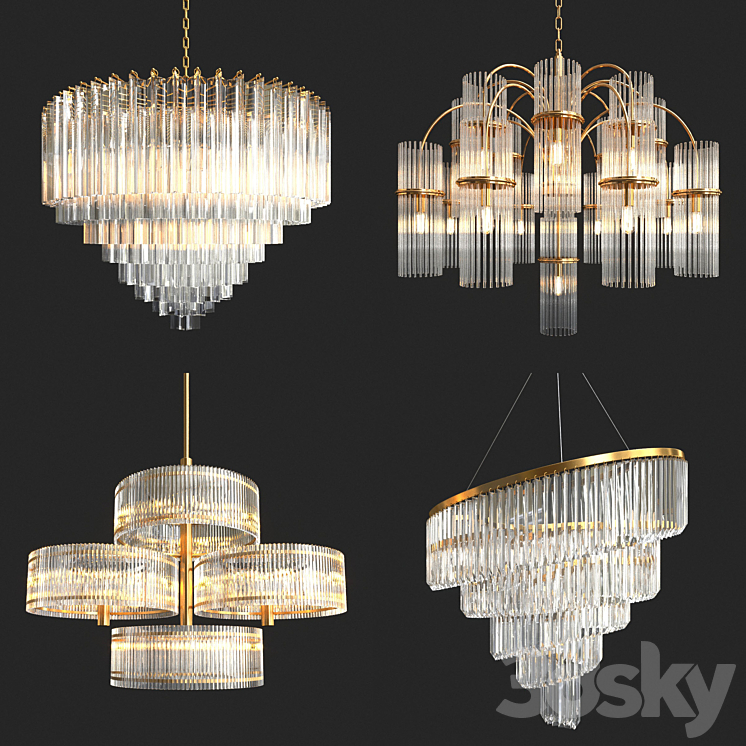 Collection of Crystal Chandelier_2 3DS Max - thumbnail 1