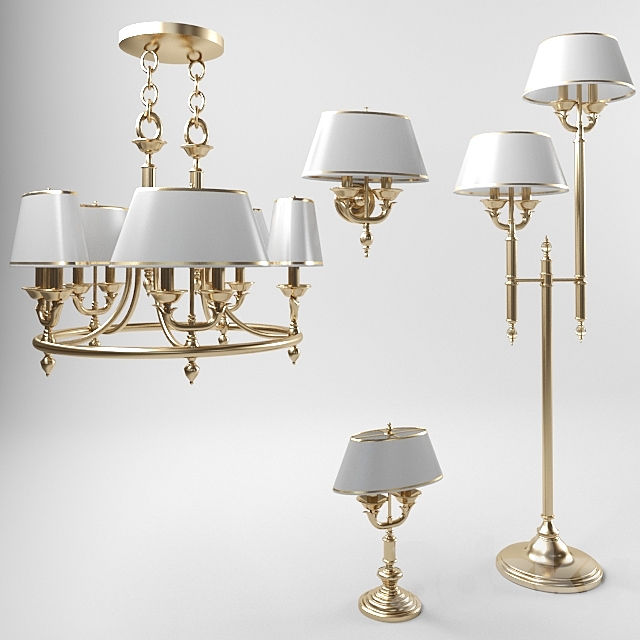 collection of lamps in classical style 3ds Max - thumbnail 1