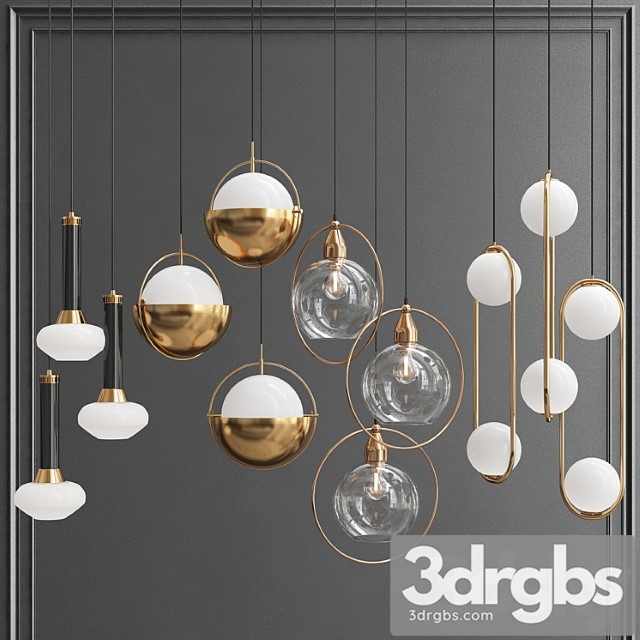 Collection of pendant lights 3dsmax Download - thumbnail 1