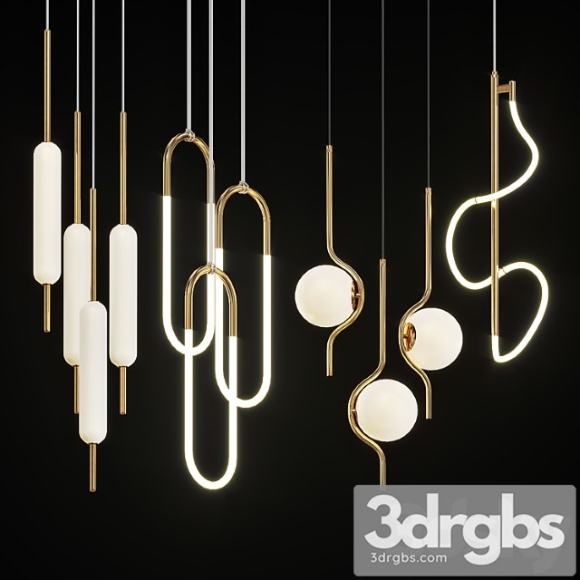 Collection of pendant lights lampatron  3dsmax Download - thumbnail 1