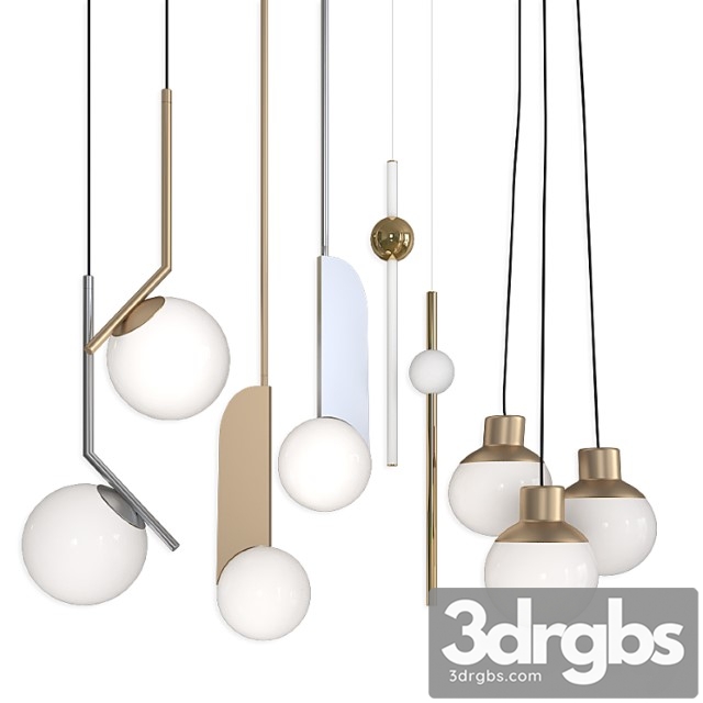 Collection pendants set 15 lampatron neo – b Lux c ball – mass light 3dsmax Download - thumbnail 1