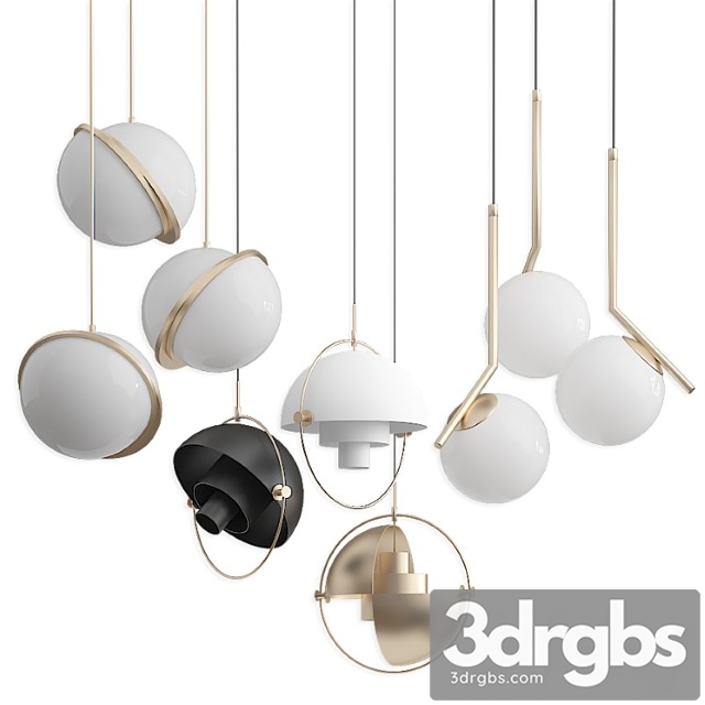 Collection pendants set lee broom gubi b.lux 3dsmax Download - thumbnail 1