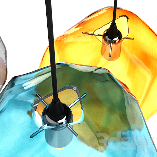 Color Ice Cube Pendant 3DS Max Model - thumbnail 2