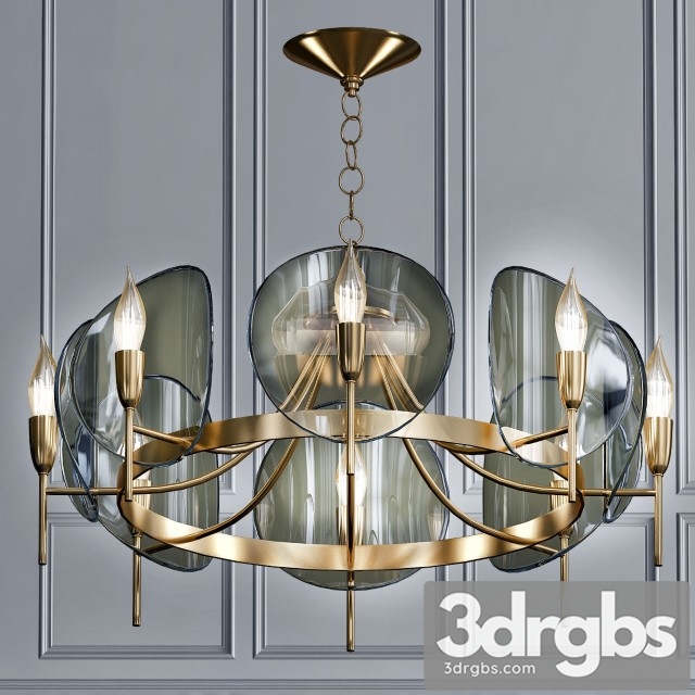 Concave Smoked Lucite Disc Chandelier 3dsmax Download - thumbnail 1