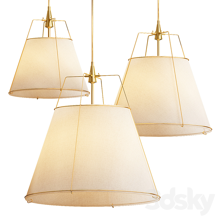 Conical Drum Pendants 3DS Max Model - thumbnail 1