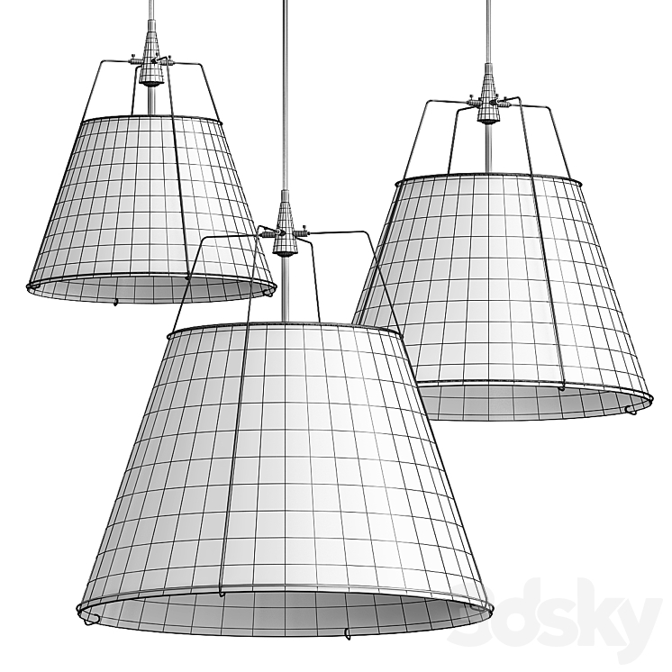 Conical Drum Pendants 3DS Max Model - thumbnail 2