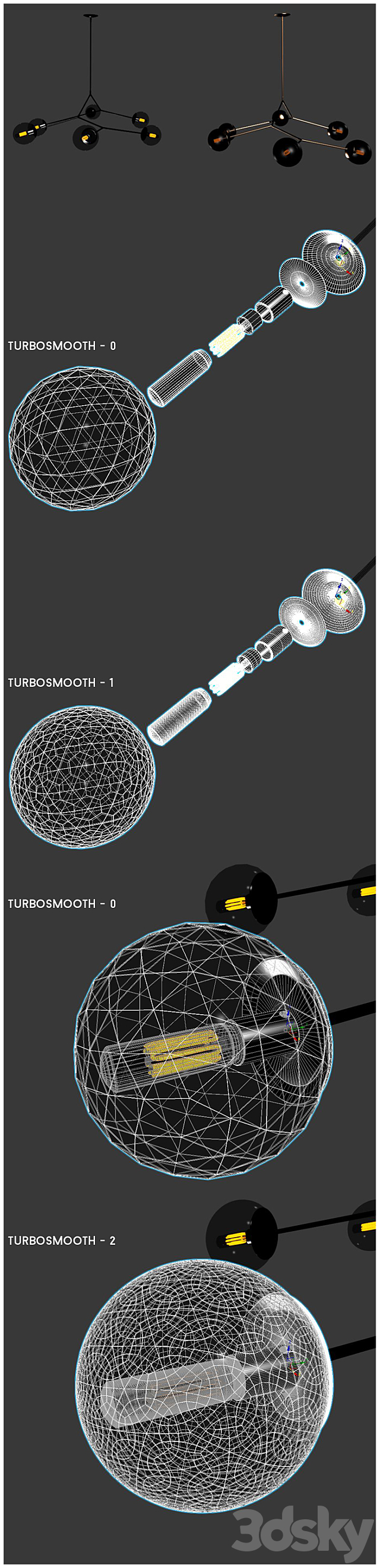 Contemporary branching bubble 6 chandelier – Dendroid 4 _ cor _ v-ray _ 3DSMax File - thumbnail 3