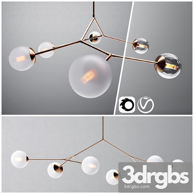 Contemporary Branching Bubble 6 Chandelier Dendroid 4 Cor V Ray 1 3dsmax Download - thumbnail 1