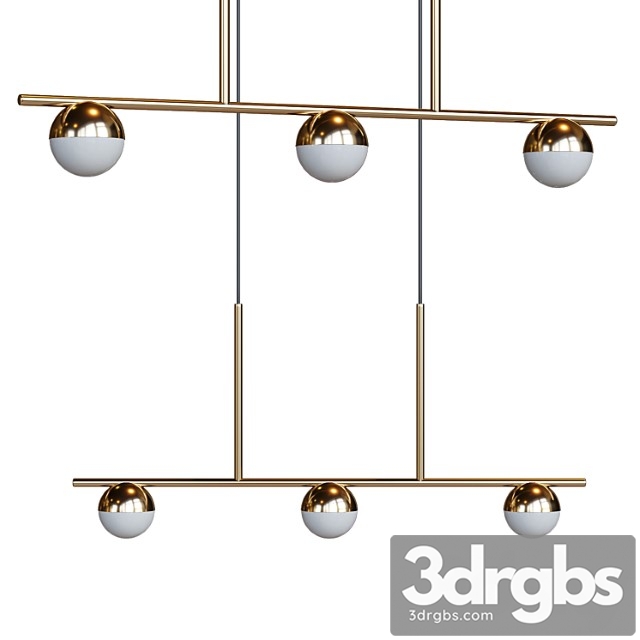 Contina 3 light island pendant light – brass - thumbnail 1