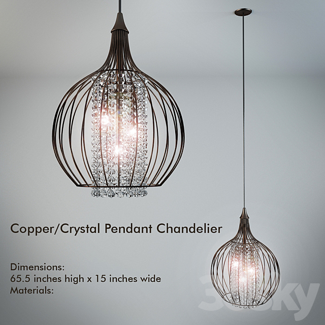 Copper _ Crystal Pendant 3DSMax File - thumbnail 1