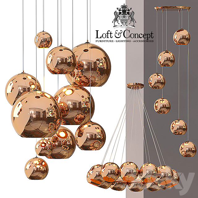 Copper Shade Chandelier 3DSMax File - thumbnail 1