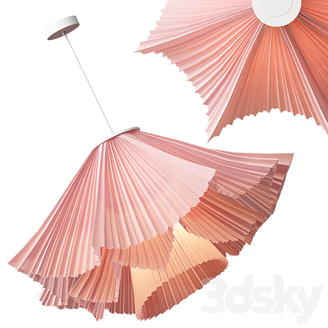 Coral Pleats Pendant Lamp 3DS Max Model - thumbnail 3