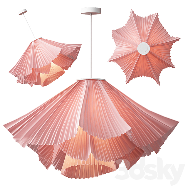 Coral Pleats Pendant Lamp 3DS Max Model - thumbnail 4